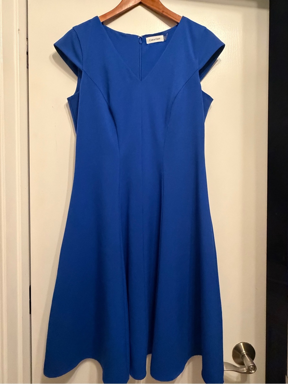 Calvin Klein Cobalt Blue A-Line Midi Dress
